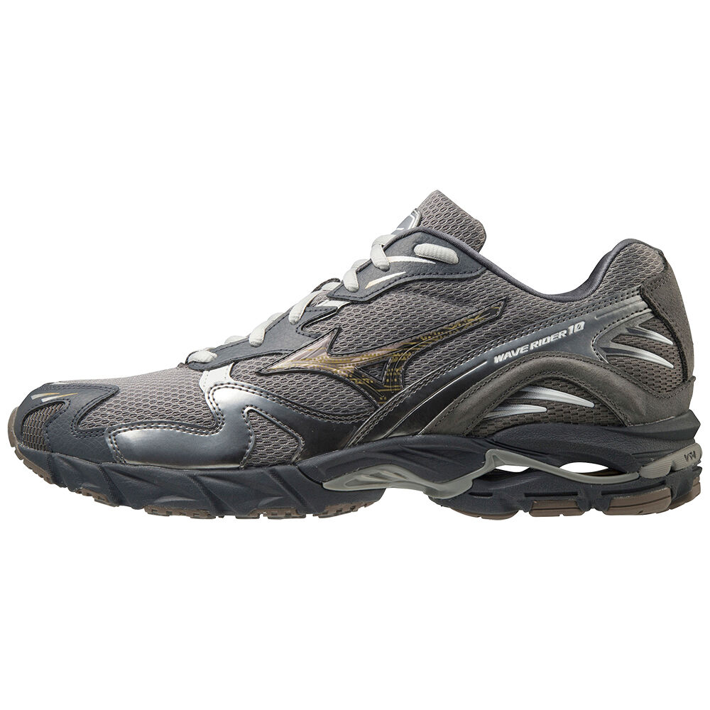 Mens Mizuno Wave Rider 10 Trainers Grey Philippines (HGARMC013)